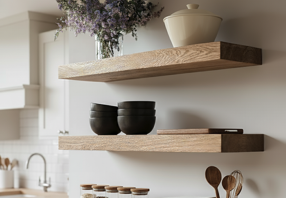 Oak shelving